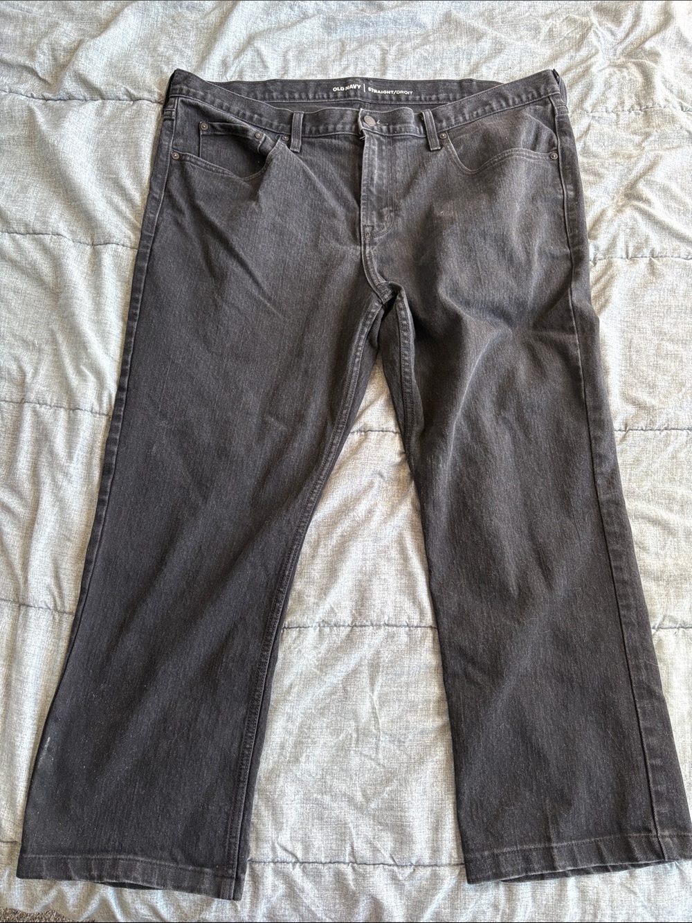 Old Navy Men's Washed Black Relaxed Straight Jeans
